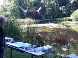 Schilderen bij vijver Zomeracademie Leidse Hout